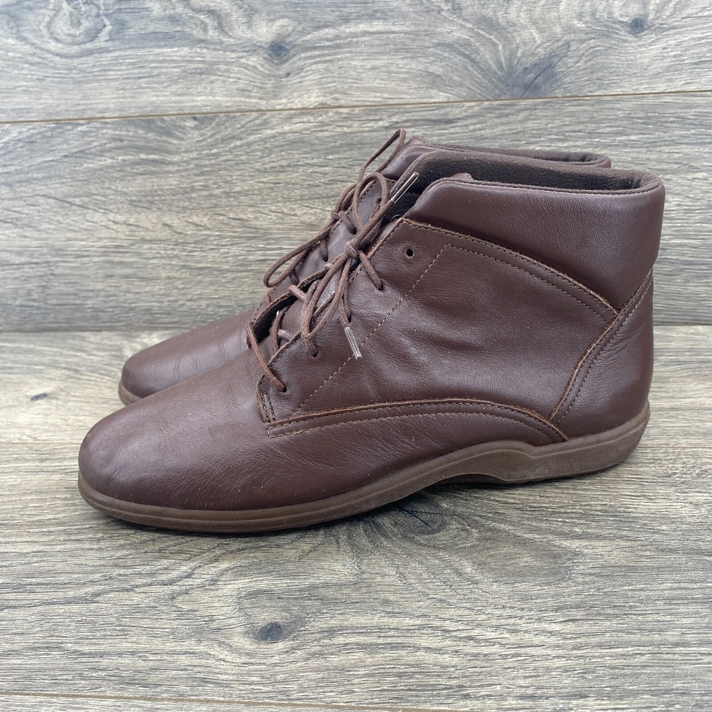 Easy Spirit Chukka Leather Lace Up Comfort Ankle Top Shoes Women's Size 8 Brown